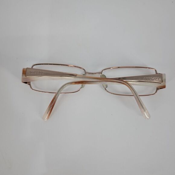 Versace Prescription Rose Gold  and Brown Rectangular Glasses - Picture 2 of 5